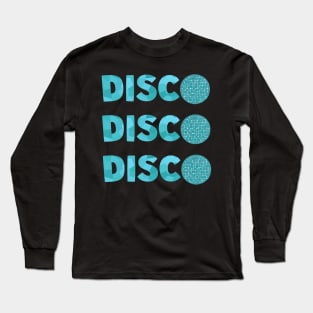 1970 RETRO Blue Disco Ball Long Sleeve T-Shirt